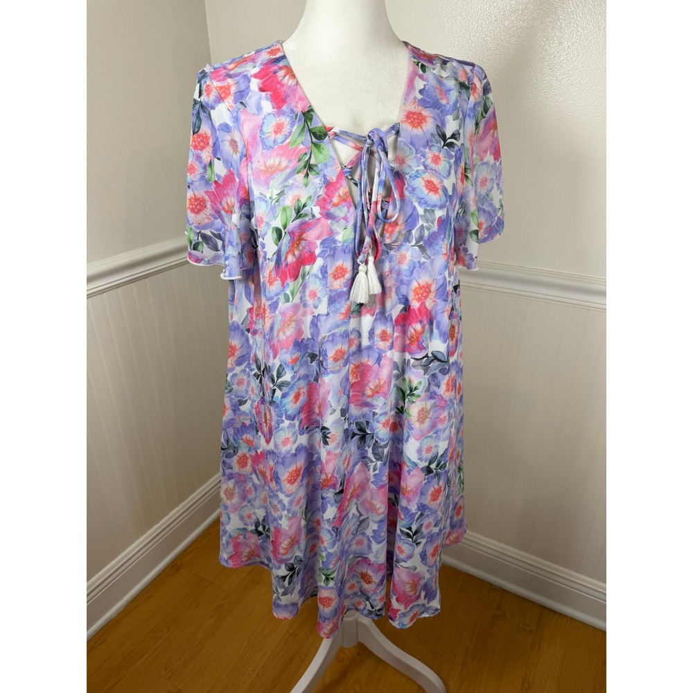 Show Me Your Mumu‎ Kylie Lace Up Dress Womens Small Floral Tassel Mini MS7-718